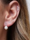 Simply Silver Freshwater Pearl & Cubic Zirconia Drop Earrings, Silver