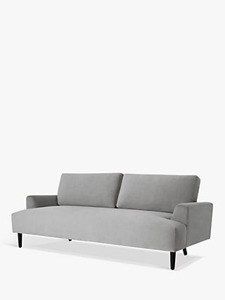Model 05 Range, Swyft Model 05 Large 3 Seater Sofa, Light Grey Velvet