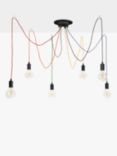 John Lewis 6 Pendant Swag Ceiling Light, Black/Multi