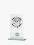 Acctim La Collina Roman Numeral Quartz Analogue Glass Pendulum Mantel Clock, 22cm, Clear