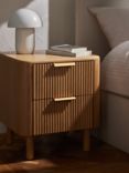 John Lewis Natural Contemporary 2 Drawer Bedside Table, Natural