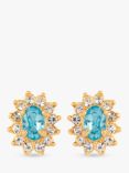 Susan Caplan Vintage Rediscovered Collection Gold Plated Swarovski Crystal Radiant Stud Earrings, Dated Circa 1980s