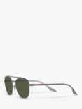Ray-Ban RB3688 Unisex Square Sunglasses, Gunmetal/Green