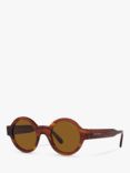 Giorgio Armani AR 903M Women's Round Sunglasses, Striped Havana/Brown