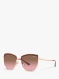 Vogue VO4234S Women's Irregular Sunglasses, Rose Gold/Pink Gradient