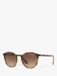 Vogue VO5215S Women's Round Sunglasses, Dark Havana/Brown Gradient