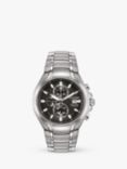Citizen CA0700-86E Men's Eco-Drive Chronograph Date Bracelet Strap Watch, Silver/Black