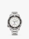 Citizen Men's Promaster Diver Automatic Day Date Bracelet Strap Watch, Silver/White Ny0150-51a