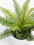 John Lewis Artificial Fern Bush in Cement Pot