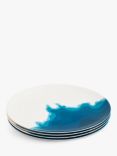 Rick Stein Coves of Cornwall Melamine Dinner Plates, Set of 4, 25cm, Blue/White