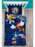 Sonic the Hedgehog Reversible Pure Cotton Duvet Cover and Pillowcase Set, Blue/Multi