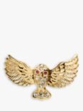 Eclectica Vintage Attwood & Sawyer Swarovski Crystal Flying Owl Brooch, Dated Circa 1990s