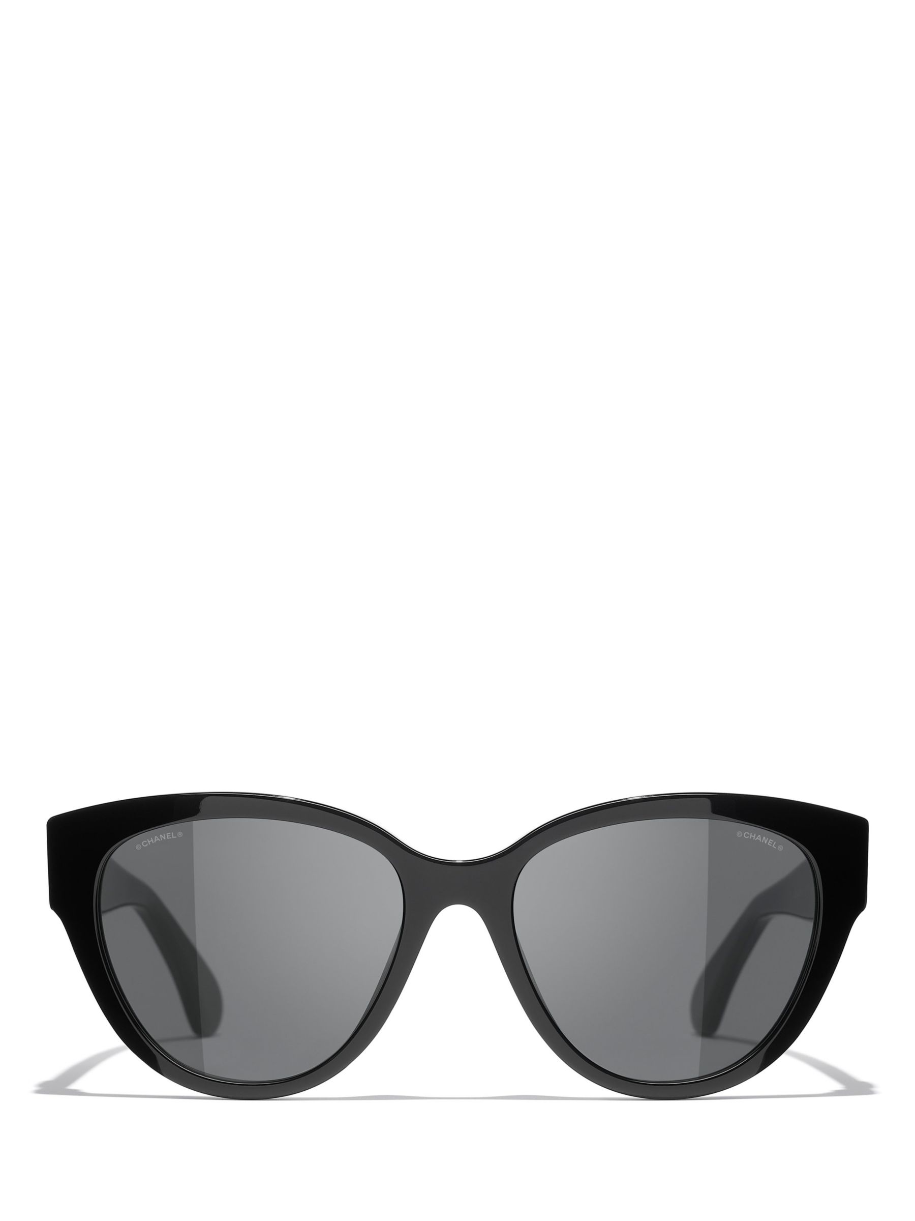 CHANEL CH5477 Women's Cat's Eye Sunglasses, Black/Grey at John