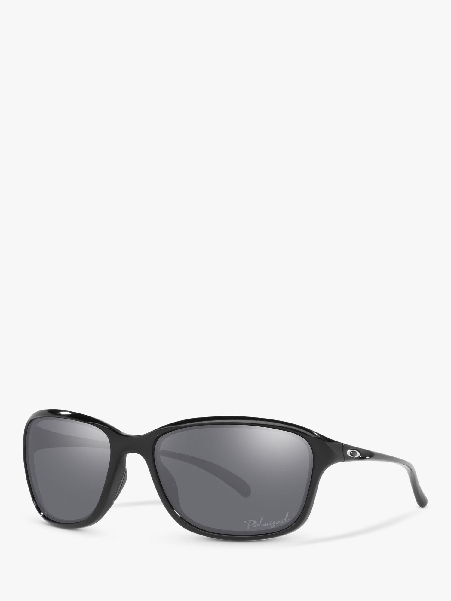 Oakley OO9297 Women's She's Unstoppable Polarised Oval Sunglasses, Polished  Black/Mirror Grey at John Lewis & Partners