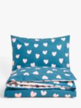 John Lewis ANYDAY Easy Care Love Hearts Reversible Duvet Cover and Pillowcase Set