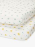 John Lewis ANYDAY Night & Day Print Cotton Infant Fitted Sheet, Pack of 2, Cot (120 x 60cm)
