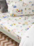 John Lewis ANYDAY Happy Houses Print Cotton Infant Fitted Sheet, Pack of 2