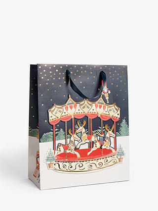 John Lewis Winter Fayre Carousel Gift Bag, Medium