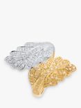 L & T Heirlooms Second Hand Gold & Rhodium Plated Two-Tone Leaf Ring