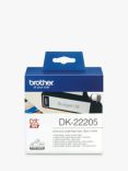 Brother DK-22205 Continuous Paper Label Roll, Black on White, 62mm x 30.48m