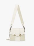 Strathberry Box Crescent Leather Shoulder Bag, Vanilla