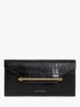 Strathberry Multrees Leather Wallet On Chain, Black Croc