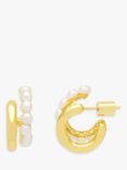 Estella Bartlett The Edit Pearl Illusion Hoop Earrings, Gold/White