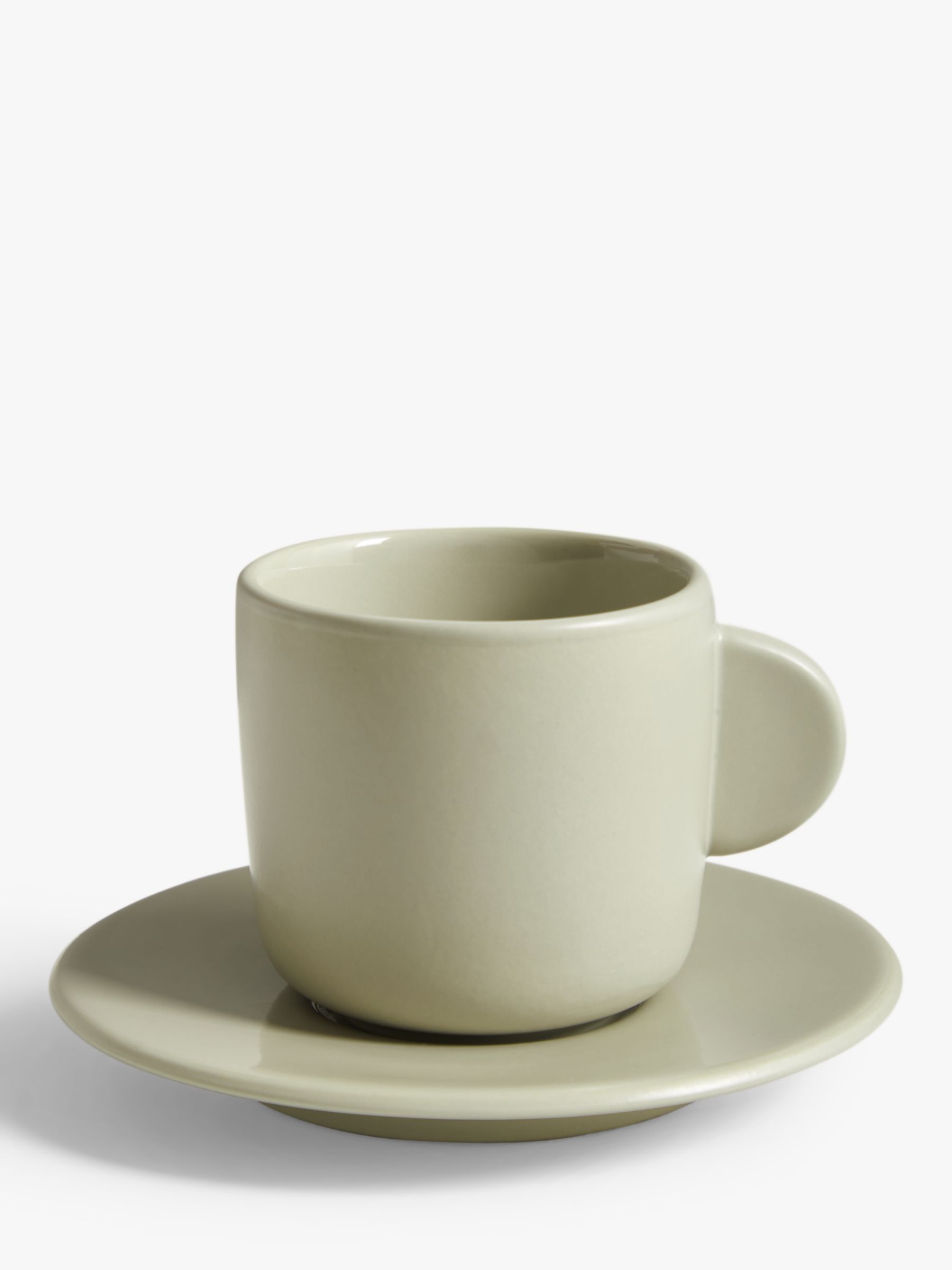 Double Rouche Cream White Espresso Coffee Cup Set of 2