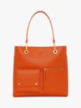 Jasper Conran London Baylee Double Pocket  Faux Leather Tote Bag, Orange