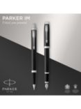 PARKER IM Black Chrome Trim Ballpoint & Fountain Pen Set