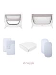 Shnuggle Air Crib, Air Cot Conversion Kit, Air Cot Folding Mattress and Crib Bedding/Sheets Bundle, Stone Grey