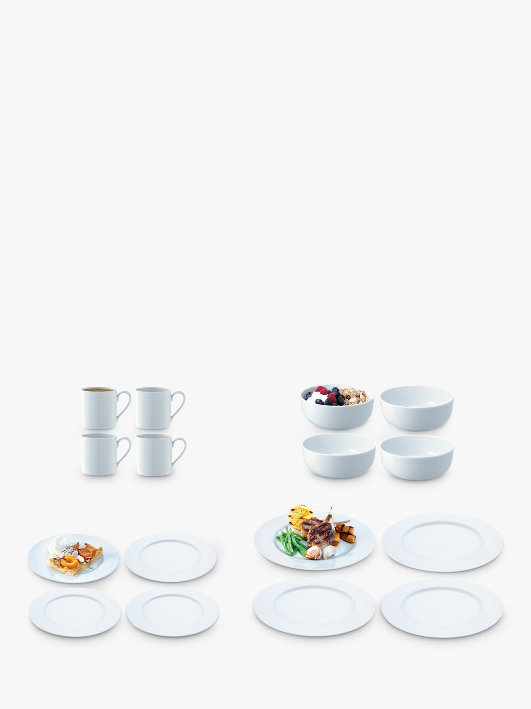LSA International Porcelain Dinnerware Set, 16 Piece, White