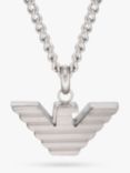 Emporio Armani Logo Pendant Necklace, Silver