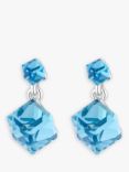 Jon Richard Radiance Collection Cube Drop Earrings, Silver/Blue