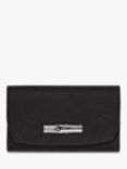 Longchamp Roseau Leather Compact Wallet, Black