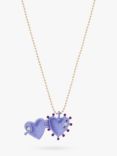Stych Kids' Heart Locket Necklace, Gold/Purple