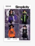 Simplicity Child's Halloween Witch Costume Sewing Pattern, S9348