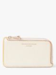 Aspinal of London Pebble Leather Zipped Coin and Card Holder, Ivory