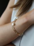 Tutti & Co Prosper Freshwater Pearl Chain Bracelet, Gold