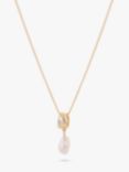 Tutti & Co Textured Ring and Pearl Pendant Necklace