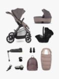 Silver Cross Reef Pushchair & Dream Car Seat Ultimate Pack, First Bed Folding Carrycot & Accessories Bundle, Earth