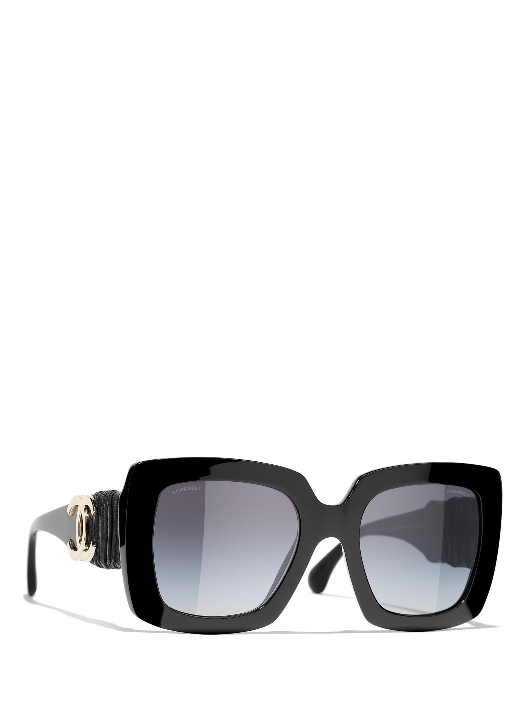 CHANEL Rectangular Sunglasses CH5427H Black/Blue Gradient at John Lewis &  Partners
