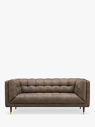 At The Helm Grace Large 3 Seater Leather Sofa, Dragonstone Leather