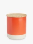 John Lewis Dipped Stoneware Kitchen Storage Jar with Bamboo Lid, 550ml, Orange