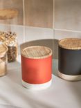 John Lewis Dipped Stoneware Kitchen Storage Jar with Bamboo Lid, 550ml, Orange