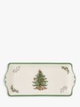 Spode Christmas Tree Porcelain Rectangular Sandwich Plate, 33cm, White/Green