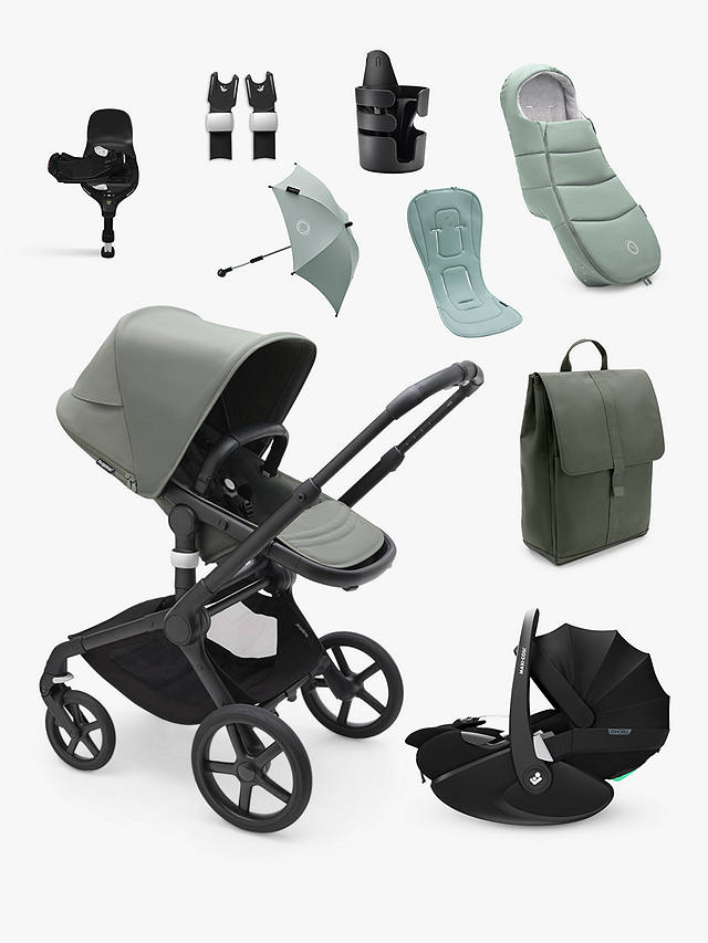 Bugaboo Fox 5 Pushchair with Maxi-Cosi Pebble 360 Pro Baby Car Seat and Base Bundle, Forest Green/Essential Black