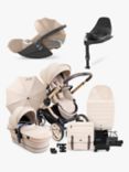 iCandy Peach 7 Pushchair & Accessories with Cybex Cloud T Plus i-Size Baby Car Seat and Base T ISOFIX Base Bundle, Biscotti/ Beige