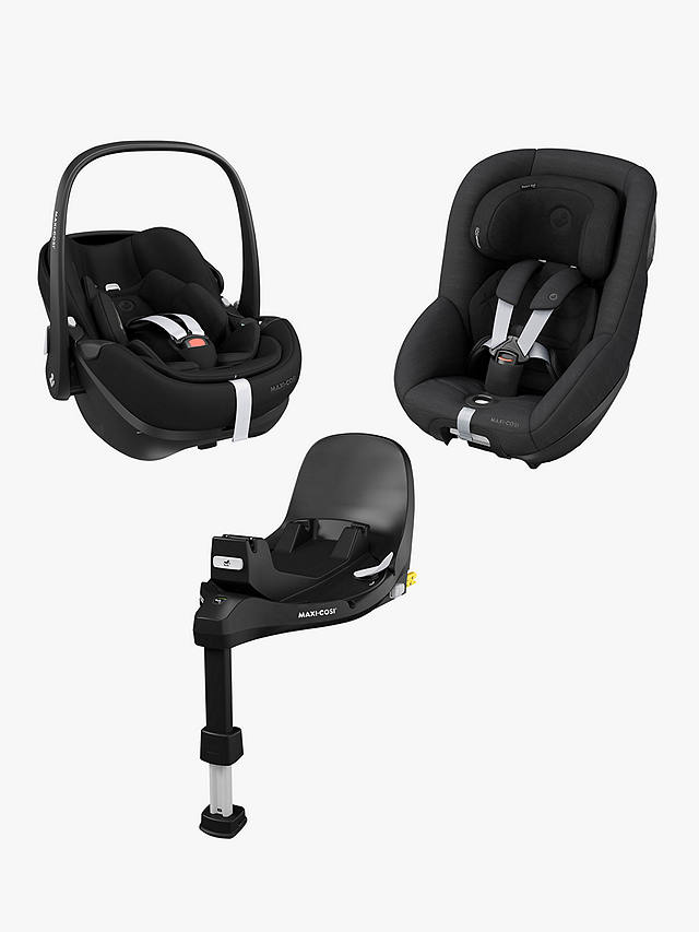 Maxi-Cosi Pebble 360 Pro & Pearl 360 Pro Car Seats with FamilyFix Pro ISOFIX Base Bundle, Black
