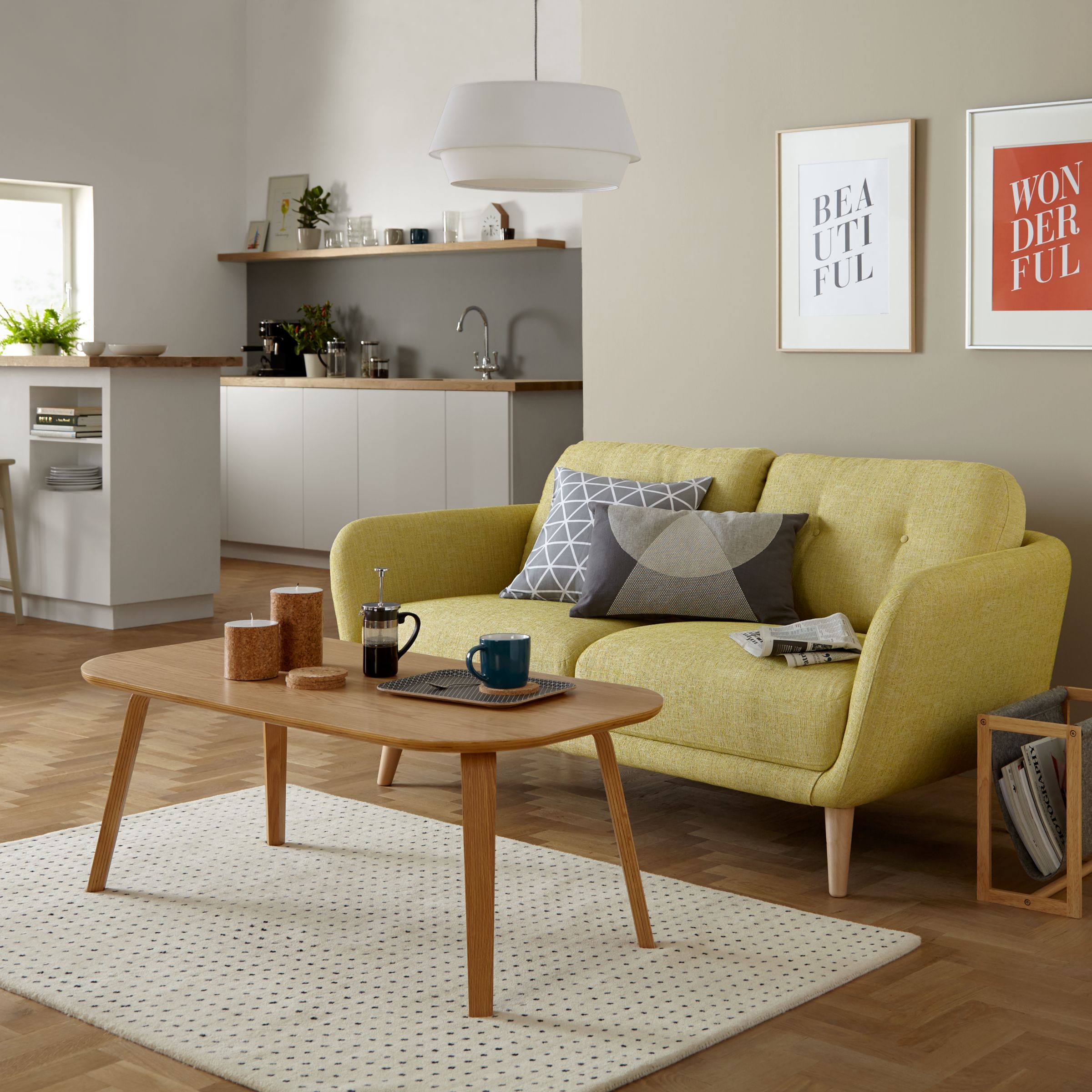 Buy House by John Lewis Arlo Small 2 Seater Sofa, Light Leg, Riley New Fennel | John Lewis